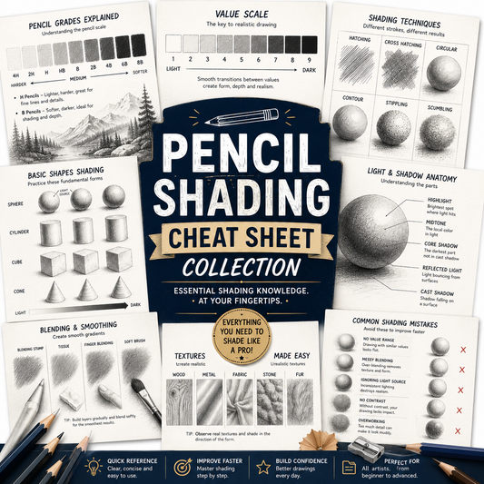 Pencil Shading Cheat Sheet Collection