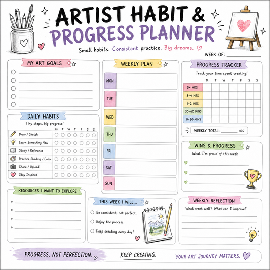 Artist Habit & Progress Planner
